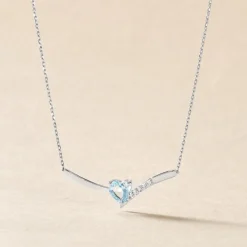 Collier Eva Or Blanc Topaze Et Oxyde De Zirconium