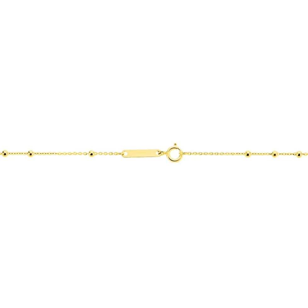 Collier Evelina Croix Maille Boule Or Jaune