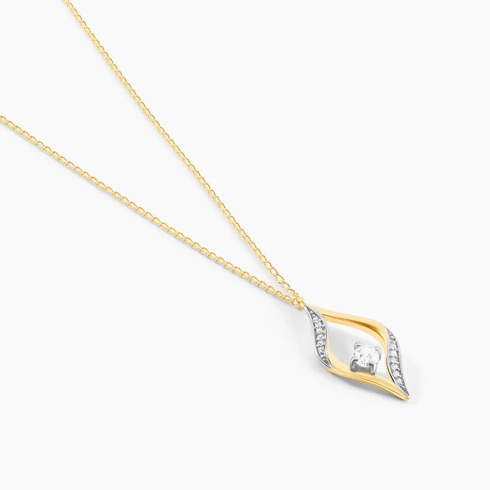 Collier Eye Or Jaune Oxyde De Zirconium