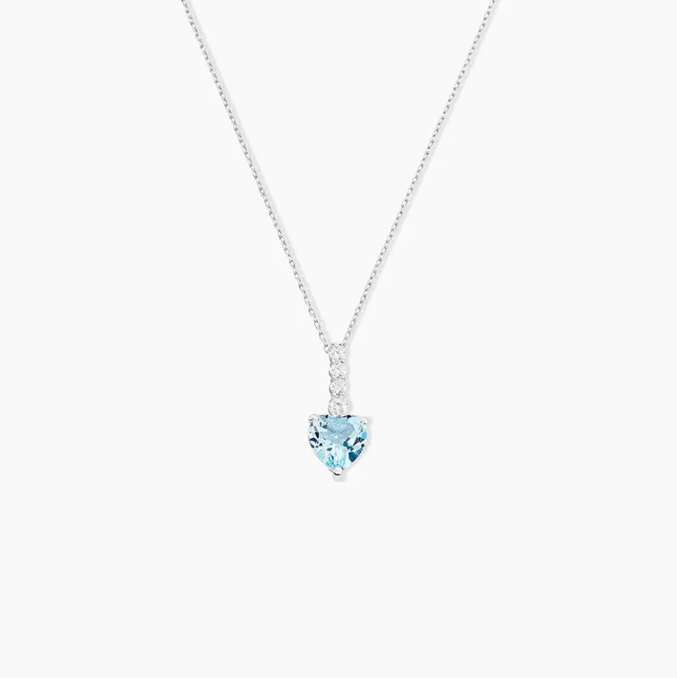 Collier Fany Or Blanc Topaze Et Oxyde De Zirconium
