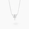 Collier Fee Or Blanc Diamant