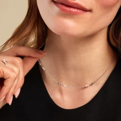 Collier Felisia Argent Blanc Cristaux De Swarovski