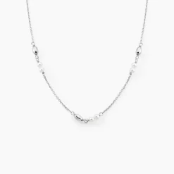 Collier Felisia Argent Blanc Cristaux De Swarovski