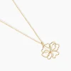 Collier Floraison Dorée Or Jaune Oxyde De Zirconium