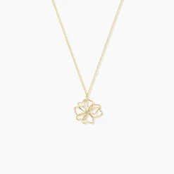 Collier Floraison Dorée Or Jaune Oxyde De Zirconium