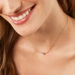 Collier Florelys Or Jaune Améthyste Oxyde De Zirconium