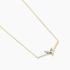 Collier Florelys Or Jaune Topaze Oxyde De Zirconium