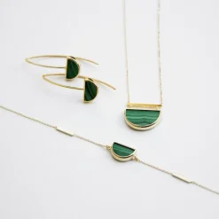 Collier Florica Or Jaune Malachite