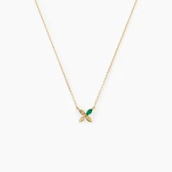 Collier Flower Power Or Jaune Emeraude Diamant