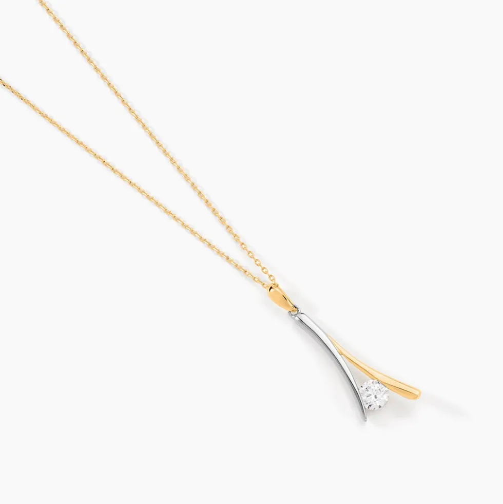 Collier Formev Or Bicolore Oxyde De Zirconium
