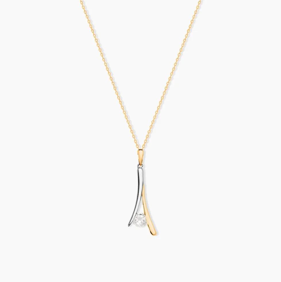 Collier Formev Or Bicolore Oxyde De Zirconium