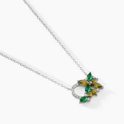 Collier Gardenia Crown Argent Blanc Oxyde De Zirconium