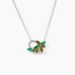 Collier Gardenia Crown Argent Blanc Oxyde De Zirconium