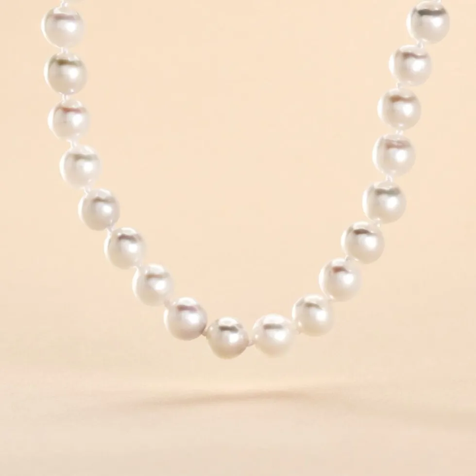 Collier Ghisele Or Jaune Perle De Culture D'akoya
