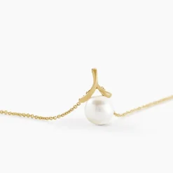 Collier Gladdie Or Jaune Perle De Culture