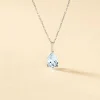Collier Goutte Or Blanc Topaze
