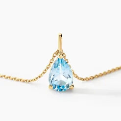 Collier Goutte Or Jaune Topaze