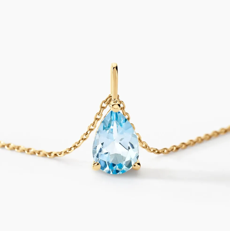 Collier Goutte Or Jaune Topaze
