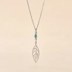 Collier Grethel Argent Blanc Turquoise
