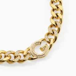 Collier Guess G Crystal Acier Jaune Oxyde De Zirconium