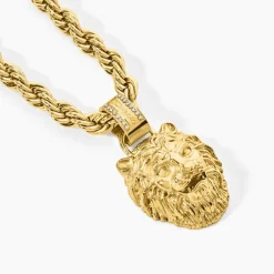 Collier Guess Lion King Acier Jaune