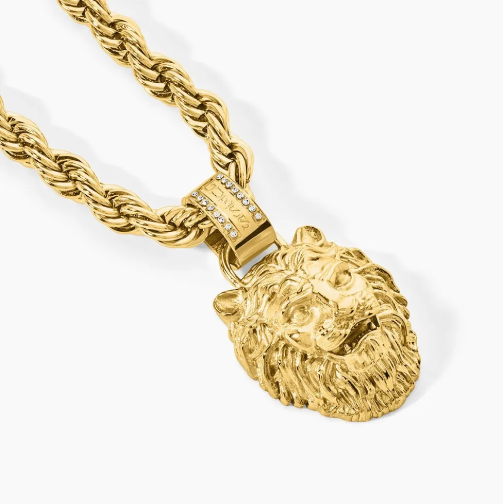 Collier Guess Lion King Acier Jaune
