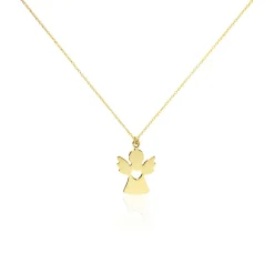 Collier Hallie Ange Et Coeur Or Jaune