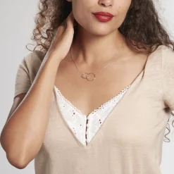 Collier Havana Argent Blanc