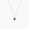 Collier Heart Or Jaune Topaze Oxyde De Zirconium