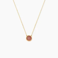 Collier Heida Or Jaune Calcédoine