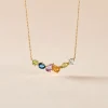 Collier Hortense Or Jaune Topaze Péridot Améthyste