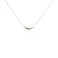 Collier Hortense Or Jaune Topaze Péridot Améthyste