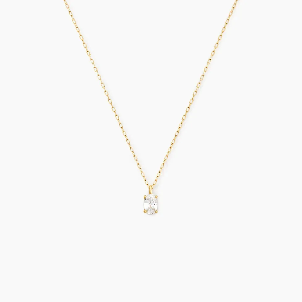Collier Husam Or Jaune Oxyde De Zirconium