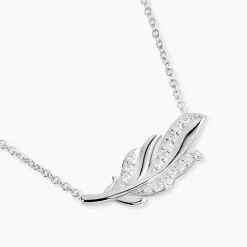 Collier Isae Argent Blanc Oxyde De Zirconium