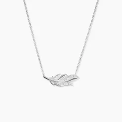 Collier Isae Argent Blanc Oxyde De Zirconium