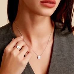 Collier Izarra Argent Blanc Nacre