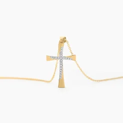 Collier Jamil Croix Or Jaune Diamant