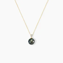 Collier Jodocus Or Jaune Perle De Tahiti Oxyde Zirconium