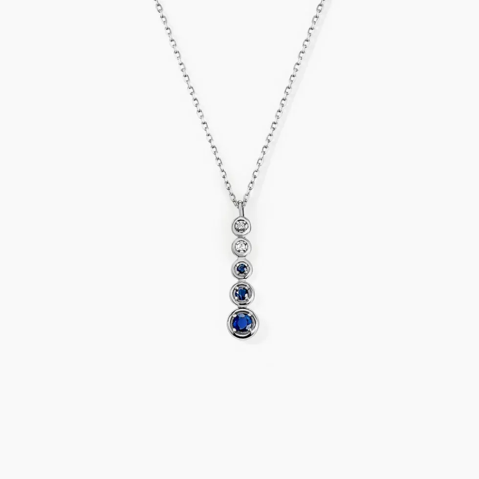 Collier Josephine Or Blanc Saphir Et Diamant