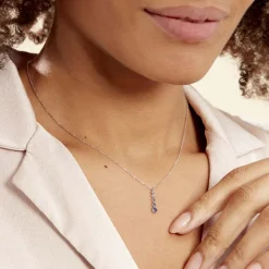 Collier Josephine Or Blanc Saphir Et Diamant