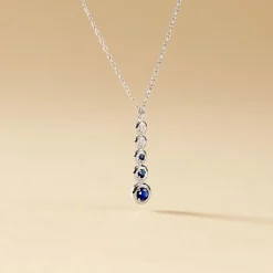 Collier Josephine Or Blanc Saphir Et Diamant