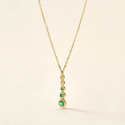 Collier Josephine Or Jaune Emeraude