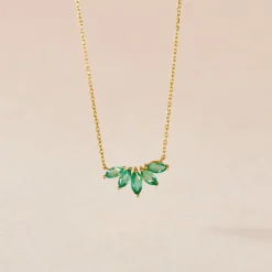 Collier Josslyn Or Jaune Emeraude