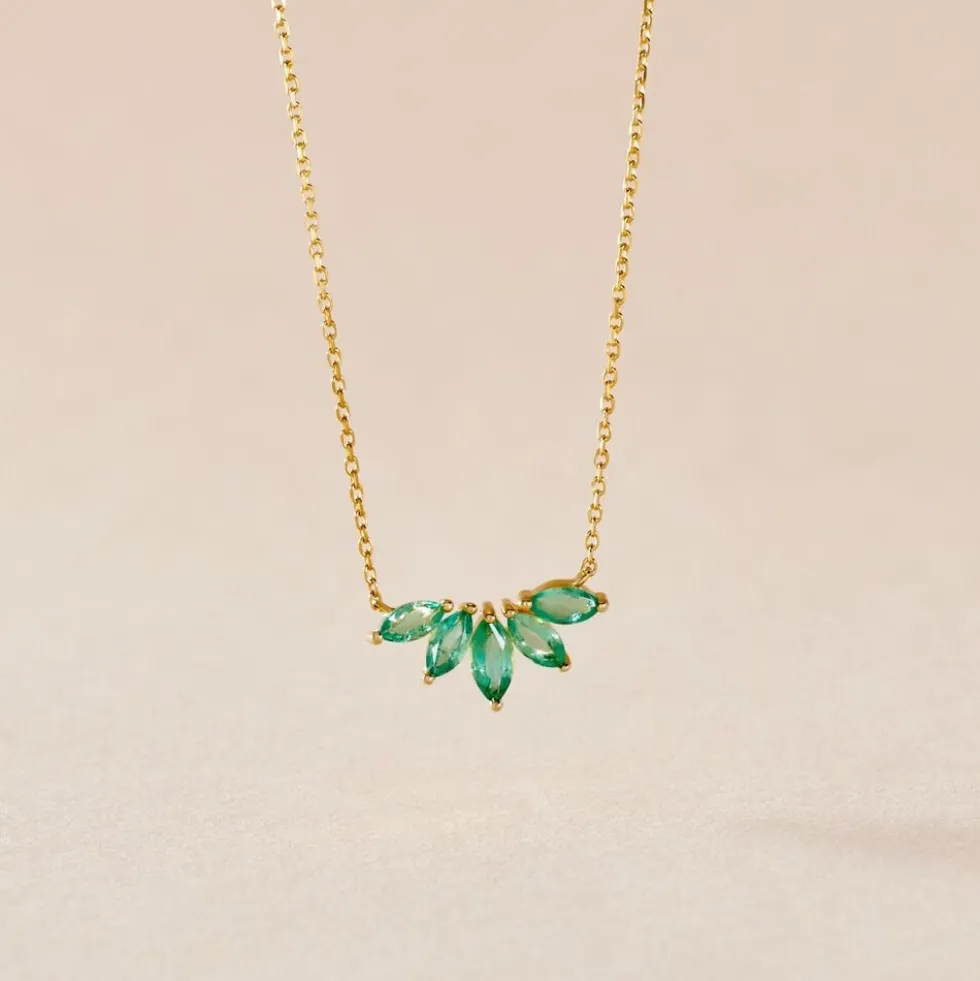Collier Josslyn Or Jaune Emeraude