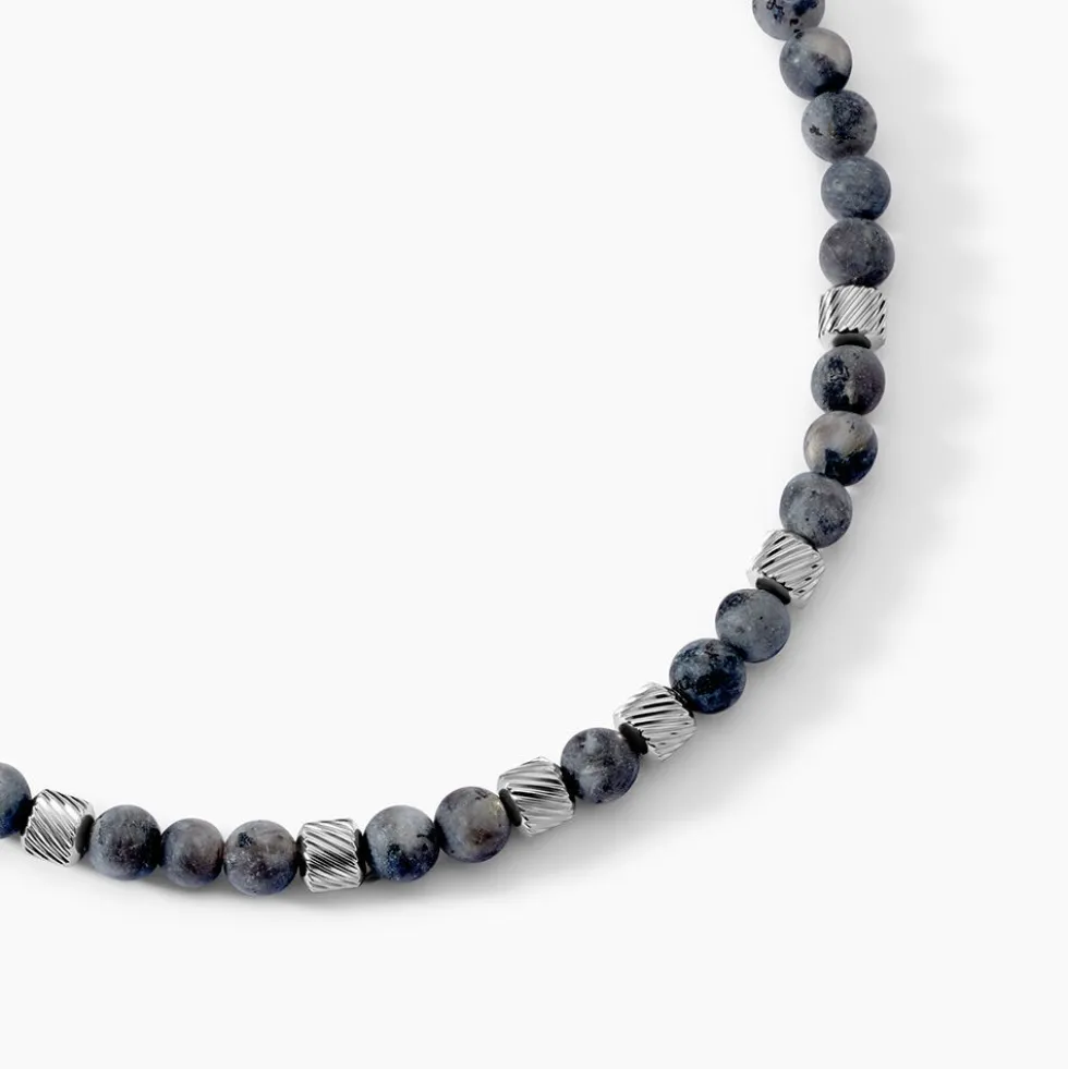 Collier Jourdan Acier Blanc Labradorite