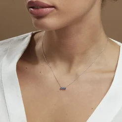 Collier Kasey Argent Blanc Oxyde De Zirconium