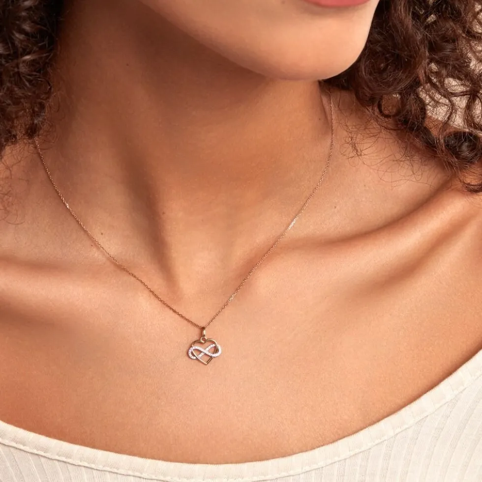 Collier Lachina Or Bicolore Oxyde De Zirconium