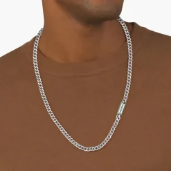 Collier Lacoste District Acier Blanc
