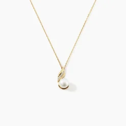 Collier Leta Or Jaune Perle De Culture Et Oxyde De Zirconium