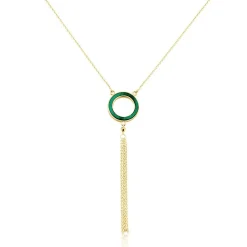 Collier L'incessante Or Jaune Malachite